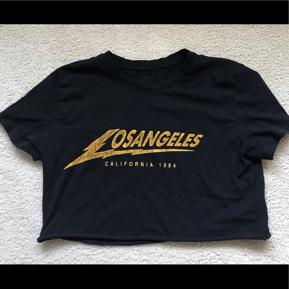 Los Angeles black cropped tee